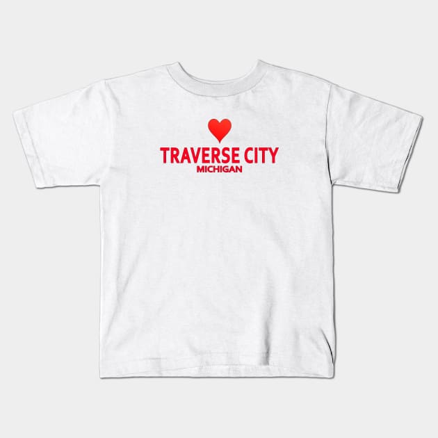 Traverse City Michigan Kids T-Shirt by SeattleDesignCompany